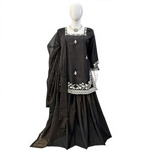 Conjunto Sharara indio-pakistaní, hermoso y elegante, ropa étnica, conjunto Sharara para fiestas y bodas, para mujeres. - Product Image 1