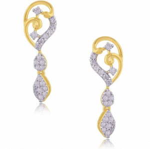 Pendientes de diamantes colgantes Magnolia de calidad de exportación, oro de 14k y 9k para mujer, a un precio asequible desde India. - Product Image 2