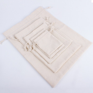 Sacs à cordon en mousseline de polyester/coton, écologiques, résistants à l'eau, durables, pochettes cadeaux, lot de 5 tailles - Product Image 4