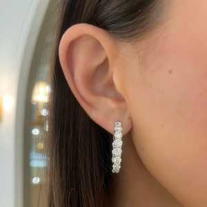Lab Grown Diamond Huggie <b>Hoop</b> <b>Earrings</b> Prong Set Classic Style Fine Jewelry Bulk Order Custom 14k 18k <b>Solid</b> Gold Wholesale - Product Image 4