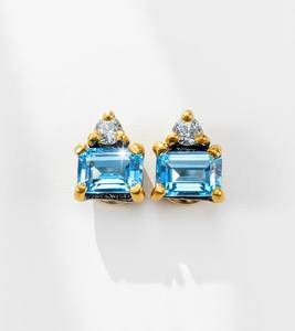 Pendientes de Plata de Ley con Topacio Azul para Mujer - Diseño Clásico, Sin Níquel, Sin Plomo, Regalo para Bodas y Aniversarios - Product Image 1