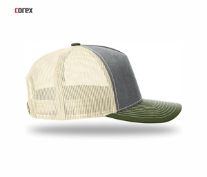 Casquette Trucker en Maille Personnalisable 5 Panneaux Ajustable Respirante Imperméable Décontractée pour Adultes Printemps-Été Unisexe Vert Olive Gris Beige - Product Image 4