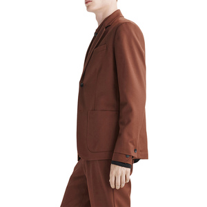 Veste de costume trench formelle coupe slim longue en coton 100% à carreaux croisés pour homme, automne-hiver, coupe-vent - Product Image 2