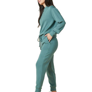 Custom Logo Women Outfits Workout Fitness Gym Jogger 2 Pieces Set Tracksuits Wholesale 100% Cotton Women's Tracksuits OEM - Product Image 2