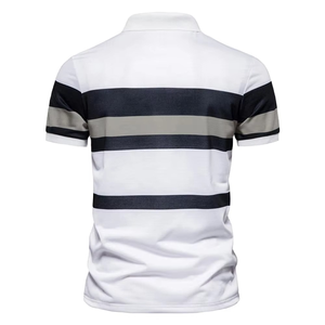 เสื้อเชิ้ตผู้ชายพรีเมียม ผ้าถักเนื้อนุ่ม 100% คอตตอน ระบายอากาศได้ดี ซับเหงื่อ ใส่สบาย เหมาะสำหรับธุรกิจและลำลอง แขนสั้น - Product Image 2