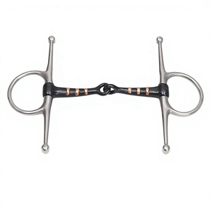 Bocado de lujo para caballo con montura completa, anillo en D, ajustable, ecológico, reutilizable, de acero inoxidable, para equitación western - Product Image 5