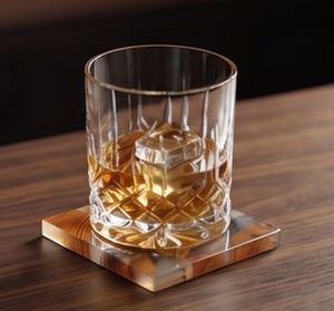 Handmade Wooden Epoxy Resin <b>Coasters</b> Square Shape With Walnut Modern Unique Design Perfect <b>For</b> Tea <b>Drinks</b> Tabletop Accessory - Product Image 3