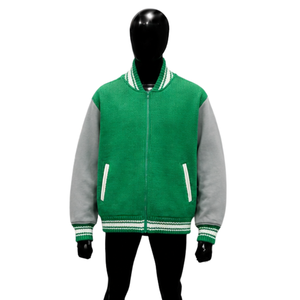 Green Wool Varsity <b>Jacket</b> With Light Grey Sleeves Premium Quality <b>Baseball</b> <b>Bomber</b> <b>Jacket</b> For Men Women Wholesale LettermanJacket - Product Image 1