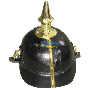 Casque en cuir allemand Pickelhaube en laiton Halloween Casque d'officier en cuir impérial prussien Article cadeau spécial - Product Image 5