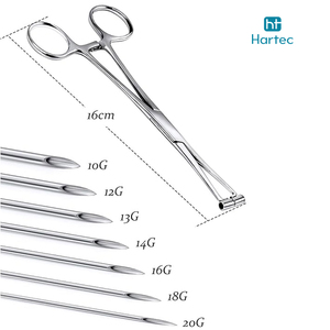 Kit d'instruments de perçage corporel manuel en acier inoxydable de haute qualité, pinces de serrage pour le nez, les oreilles et les lèvres, outils de perçage certifiés CE/ISO - Product Image 2