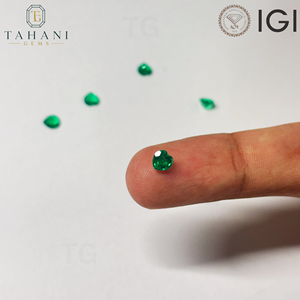 พลอยมรกตสีเขียวทรงเหลี่ยม แบรนด์ AG ผลิตในห้องปฏิบัติการ สำหรับทำเครื่องประดับ ได้รับการรับรองจาก IGI ขนาด 5-15 มม. ผลิตจากวัสดุสังเคราะห์ - Product Image 3
