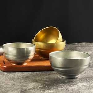 Bol à riz vintage en acier inoxydable finition mate, bassine à soupe traditionnelle en métal, vaisselle durable résistante à la chaleur pour une table élégante - Product Image 5