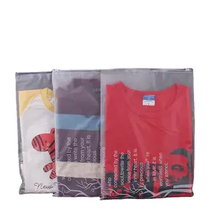 China Manufacture bags supplier plastic packing bags custom logo printing Frosted zipper lock bags for clothing packaging