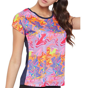 T-shirt imprimé pour femme, haut décontracté à motifs, vêtement léger et tendance pour un confort et un style quotidiens, haut graphique pour femme - Product Image 5