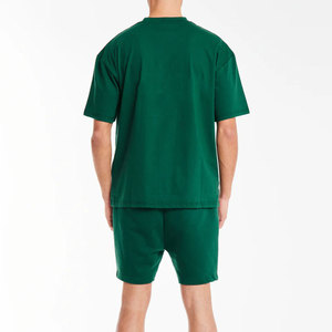 Ensemble deux pièces personnalisé pour hommes, couleur unie, t-shirt à manches courtes et short fin pour l'été, idéal pour le fitness - Product Image 2