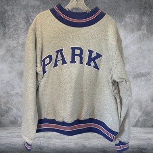 Parke OEM ODM <b>Men's</b> Winter Crewneck Cotton Fleece Oversized Chenille Patch Embroidery <b>Pullover</b> Sweatshirt - Product Image 3