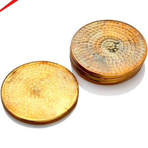 Latest Metal Round Gold Finished <b>Drink</b> Serving <b>Coaster</b> Hammered Design <b>for</b> Dining Table <b>Drinks</b> Serving <b>Coaster</b> - Product Image 1