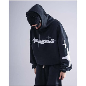 Y2K <b>Hoodies</b> Unisex - Gothic Graphic Streetwear Sweatshirt, Astral Print Cropped Fit, Grunge <b>Emo</b> Pullover Hoodie - Product Image 5