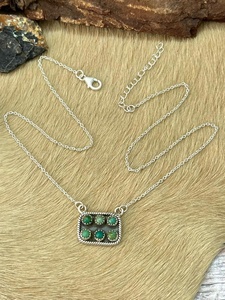 Collar de Barra de Turquesa Kingman Hecho a Mano, Plata de Ley, Estilo Boho Suroeste, Joyería de Diseño, Regalo para Ella - Product Image 2