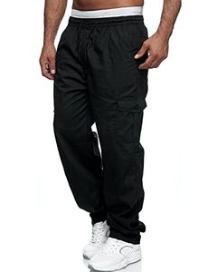 Pantalon cargo vintage coupe ample et déchirée, coupe haute, jambe large, coupe oversize, coupe-vent, 6 poches, pour homme - Product Image 4
