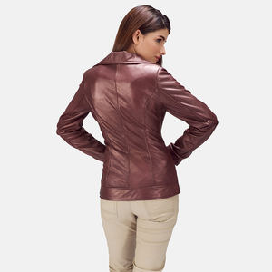 Chaqueta de Piel de Oveja Genuina para Mujer, de Alta Calidad y Elegante, Diseño Ajustado, Decoración con Logotipo, Transpirable y Reversible, Venta al Por Mayor - Product Image 2