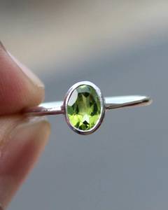 Sterling Silver925 Rhodium Plated <b>Natural</b> Stone Peridot Oval Women's <b>Engagement</b> Wedding <b>Ring</b>-<b>Inspired</b> Trendy Anniversary Party - Product Image 1