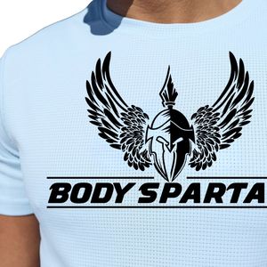 T-shirt décontracté pour homme en coton bleu ciel à col rond et manches courtes, respirant, doux, léger, idéal pour la gym et le fitness en été - Product Image 6
