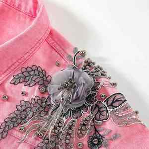 Chaqueta de Mezclilla para Hombre de Alta Calidad con Pedrería, Manga Larga, Informal, Venta al por Mayor y Personalizable - Product Image 5