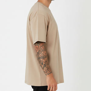 T-shirt décontracté pour homme en jersey 100% coton de qualité supérieure, coupe ample, col rond, logo sur le devant - Respirant, écologique, séchage rapide - Product Image 5