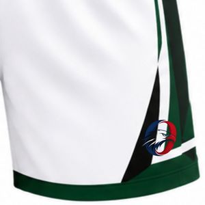 Shorts de Volleyball Sublimés Blanc et Vert – Tenue de Match et d'Entraînement Légère pour Équipes Sportives - Product Image 5