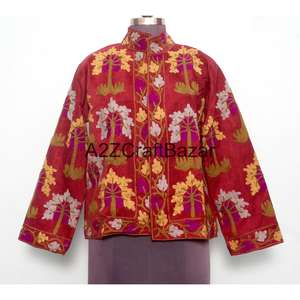 Veste Cotrise brodée à la main, design vintage, écologique, séchage rapide, respirante, doublée de coton, printemps, automne, été, hiver - Product Image 4