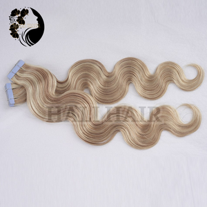 Extensiones de ondas corporales de cabello Hali de alta calidad 100g trama única pelo Remy vietnamita teñido blanqueamiento cinta permanente extremos dibujados individuales - Product Image 2