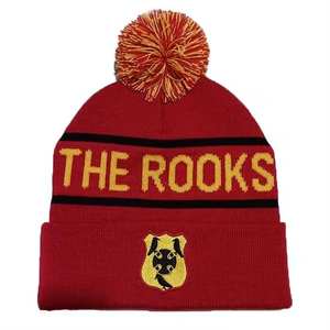 Bonnet en tricot personnalisé brodé avec pompon – Bonnet d'hiver sportif avec revers côtelé - Product Image 5