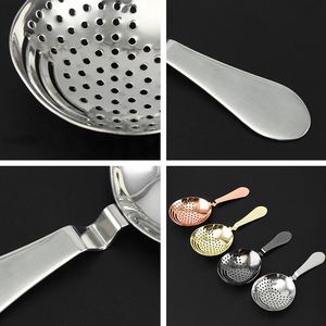 Wholesale Antique Gold Julep Strainer SS304 Stainless Steel Bar Tool Bartender Cocktail Spoon for Mixing Glass and Shaker - Product Image 3