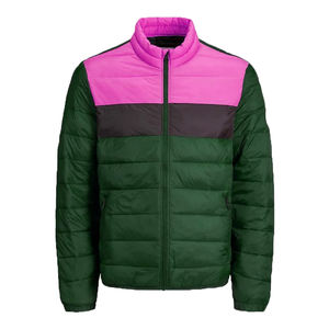 Chaqueta bomber acolchada de invierno para hombre, de alta calidad, con bloques de color, gruesa, de poliéster, personalizada. - Product Image 4