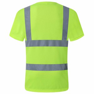 T-shirts de travail pour mécaniciens en polyester noir, col rond, haute visibilité, résistants au feu et imperméables, pour la soudure et la sécurité, vente en gros - Product Image 4