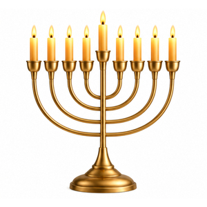 Ménorah dorée à 7 branches, chandelier en métal artisanal avec design de tige torsadée, support à sept branches de qualité supérieure en promotion - Product Image 3
