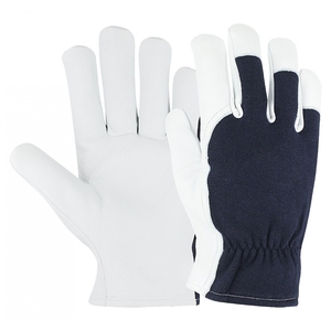 Gants de travail en cuir avec embouts antidérapants, bracelet élastique, gants d'assemblage polyvalents - Product Image 1