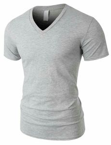T-shirt décontracté pour homme à col en V, manches courtes, en jersey tricoté respirant, 180 grammes, polyester/coton, imprimé, pour le sport - Product Image 4