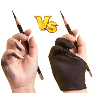 绘画手套双层艺术家手套，用于绘画平板电脑iPad数码艺术手掌拒绝手套，适合左手和右手