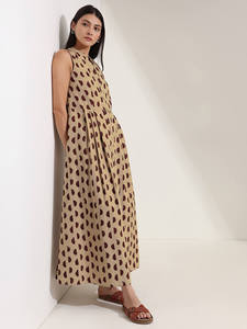 Vestido Maxi Boho con Estampado de Puntos, Cuello con Solapa, Corte Holgado, Transpirable, de Viscosa, Informal de Verano, con Bolsillos - Product Image 5