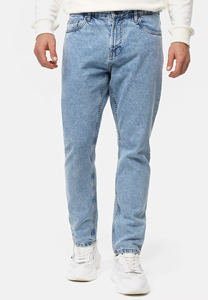 Jean en denim 100 % coton coupe droite, style délavé, jambe large, grande taille, baggy, personnalisé pour homme - Product Image 3