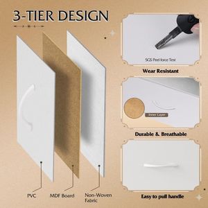 Torre de Almacenamiento de Tela con 8 Cajones, Estructura Metálica y Tapa de Madera, Organizador Blanco para Dormitorio y Sala de Estar - Product Image 4