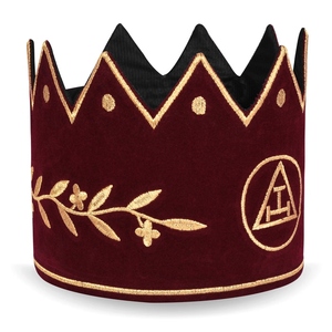 Gorra de Capitán del Capítulo Arquibálsico Real, Terciopelo Rojo y Dorado - Product Image 3