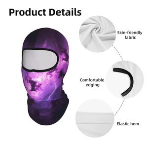Masque facial balaclava imprimé par sublimation Purple Galaxy, unisexe, pour adultes, couvre-chef de sport en plein air, respirant, imperméable, en nylon - Product Image 2