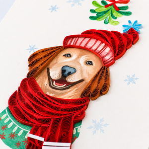 Wholesale Quilling <b>Card</b> Cute <b>Christmas</b> <b>Dog</b> Custom Handmade Greeting <b>Card</b> Stationary Paper Manufacturer ODM/OEM Paper Gift <b>Card</b> - Product Image 3