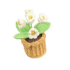 Fleur blanche en gros, fleur au crochet faite à la main, plante en pot, poupée tricotée vietnamienne, fil à tricoter, cadeau, amigurumi, souvenir de vacances - Product Image 3
