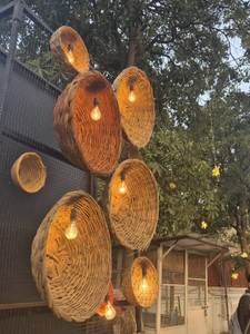 Aesthetic Elegant <b>Rattan</b> Decorative <b>Lantern</b> Wedding Centerpiece Wicker Basket Wall Light Dome Shade For Luxury Event Celebration - Product Image 1