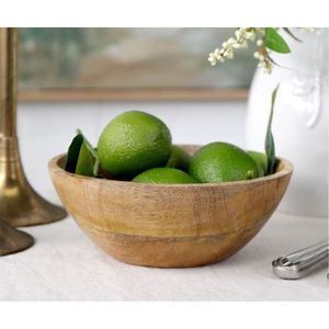 Bol à salade en bois de manguier fait main avec incrustation émaillée, bol de service en bois naturel durable, vaisselle décorative en gros pour la cuisine - Product Image 5