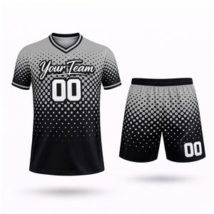 Conjunto de Camiseta y Pantalones Cortos de Fútbol Personalizados, Talla Grande, Estampados, para Hombre y Mujer, con Logotipo del Equipo, 100% Poliéster - Product Image 1